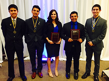 From left: Kyle Kabasares, Bryan Rangel, Victoria Arias, Cristhian Gutierrez-Huerta and Christian Montes.