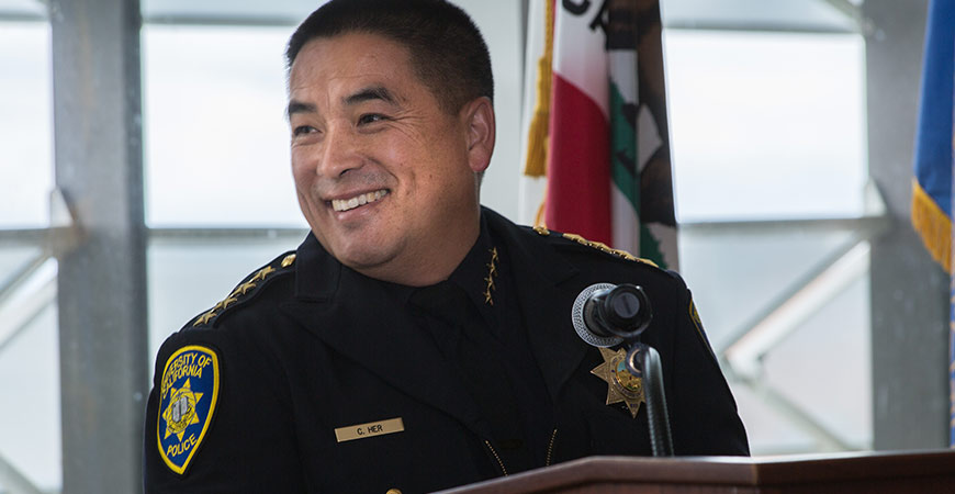 UC Merced Chief of Police Chou Her is seen in this image.