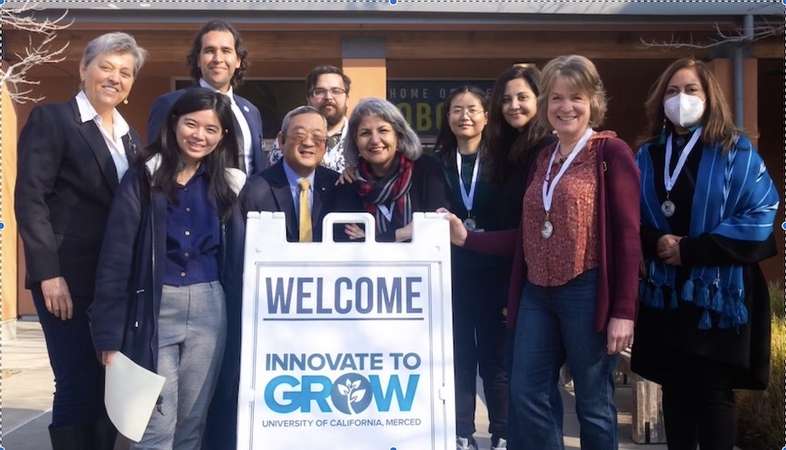 Former School of Engineering Dean Mat Matsumoto with Professors Anita Bhappu and Alejandro Gutierrez and most of the Center for Advancing Diversity in Engineering fellows at the Fall 2022 Innovate to Grow event.
