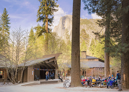 Shakespeare in Yosemite stage at Half Dome