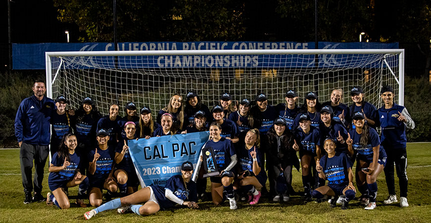 UC Merced women’s soccer wins their first Cal Pac Conference Tournament Championship, beating Embry-Riddle Aeronautical University 2-1 on Bobcat Field on Nov. 11, 2023.