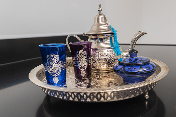 A Moroccan tea set. 