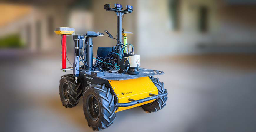 Robot for plant-moisture-measuring system