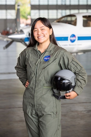 Calista Lum in official NASA flight suit
